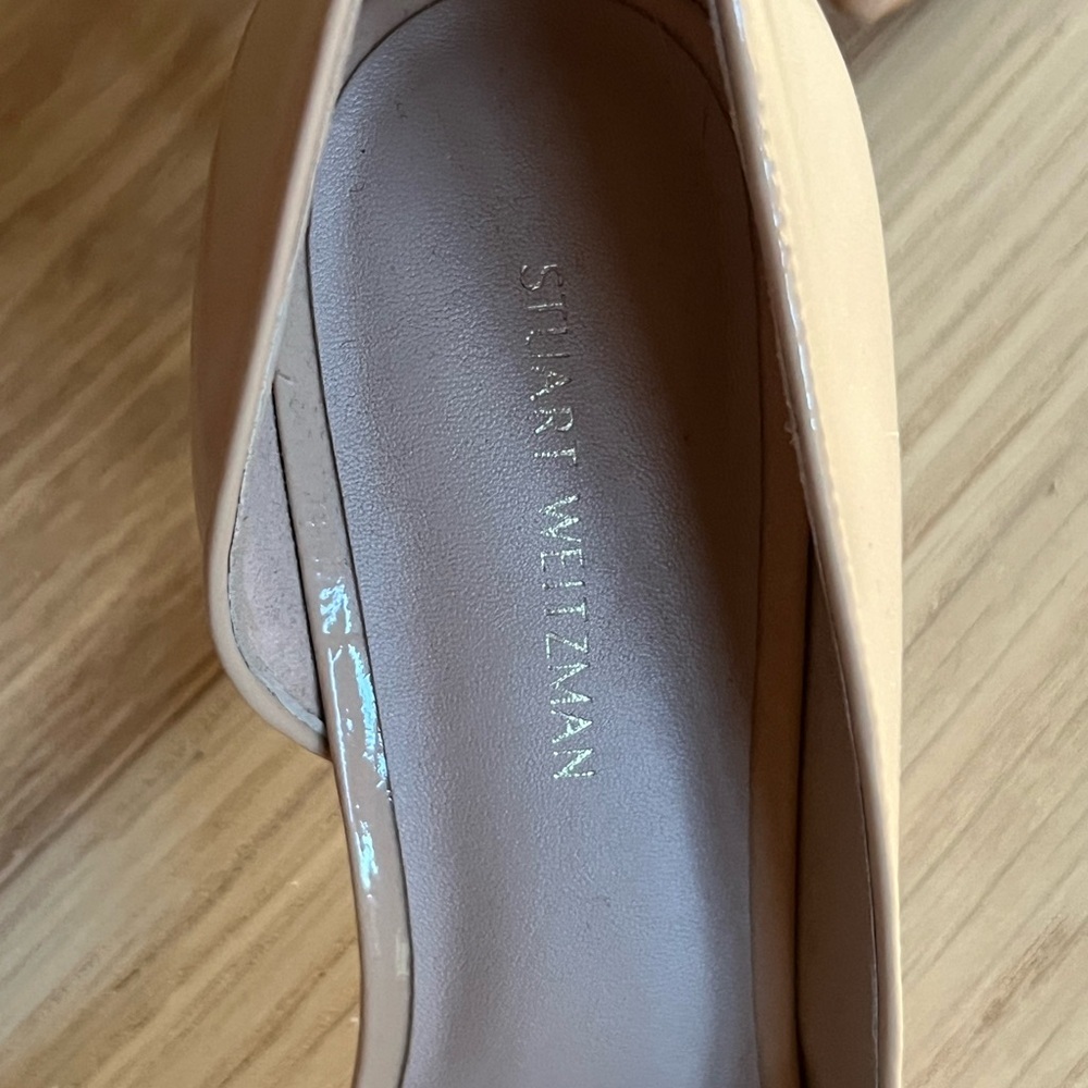 Stuart Weitzman Nude Patent Stiletto Pumps Size 7 - Picture 2 of 14